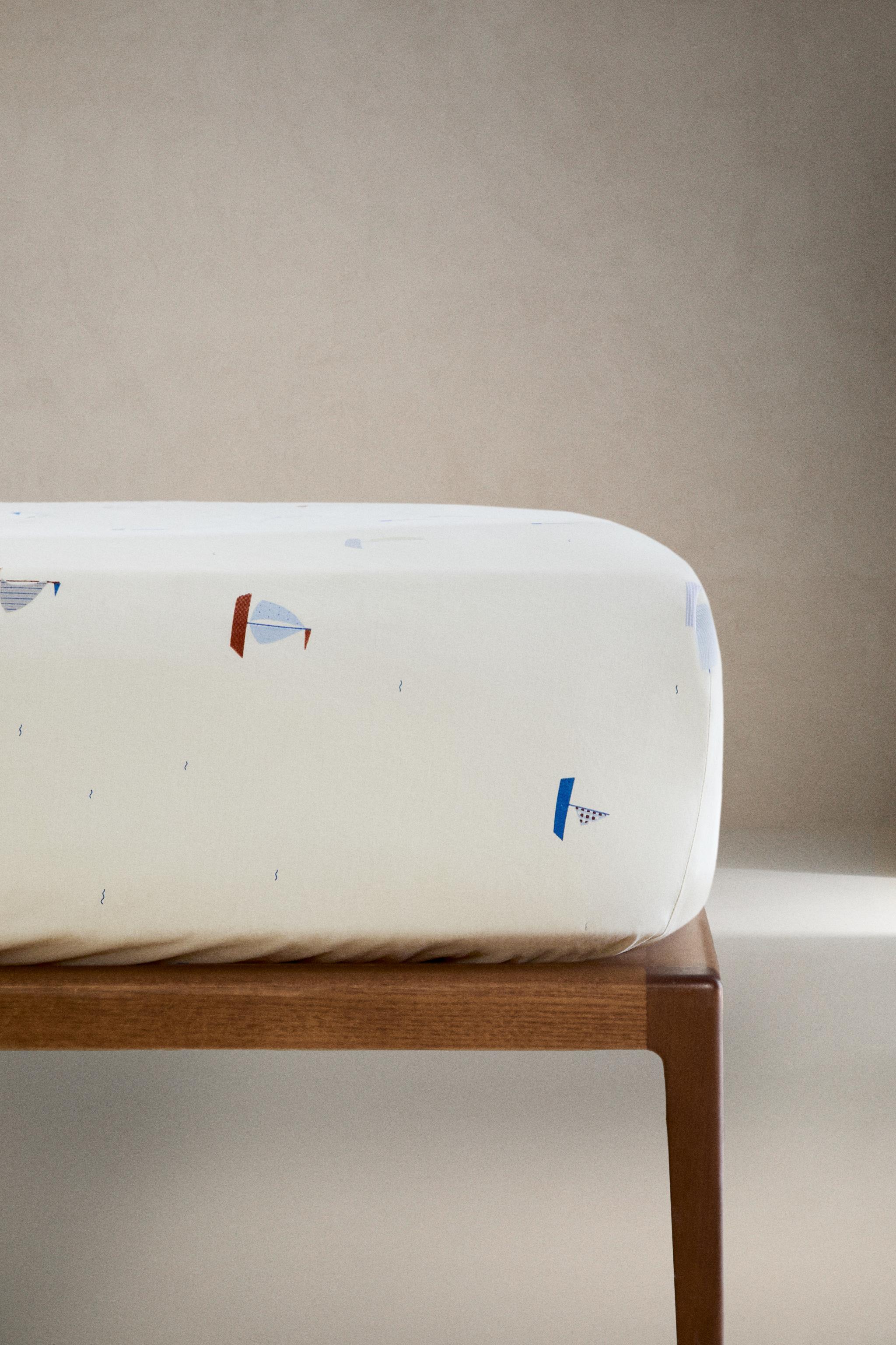 KIDS' COTTON FITTED SHEET BOATS